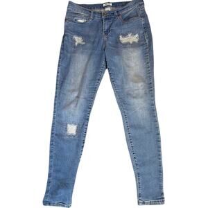 Vintage Mudd Distressed Skinny Jeans Womens Size 9 Light Wash Stretch Denim